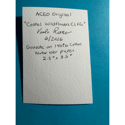 Coastal Wildflowers Cliff aceo art card thumbnail 2