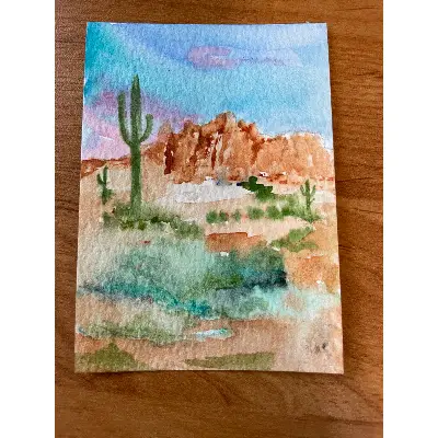 "Southwest Dreaming" aceo art card thumbnail 2