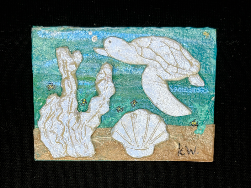 Turtle & Shell KWACEO #03C aceo art card