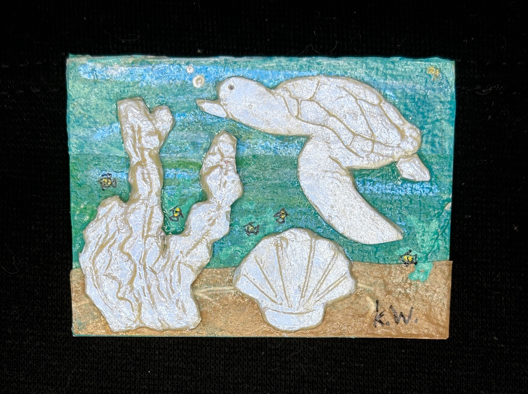 Turtle & Shell KWACEO #03C aceo art card