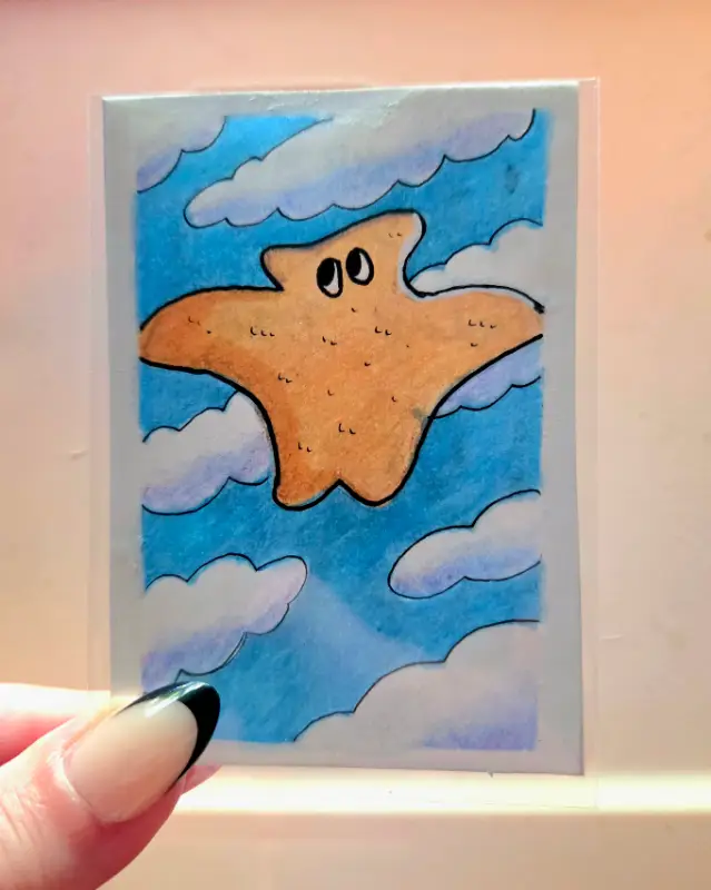 Dino-nuggets in the Wild 5/4 aceo art card