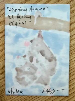 Opossum Just Hanging Around aceo art card thumbnail 2