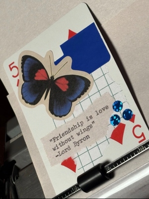 Butterfly Quote Card #97 by Mazerzine Lord Byron blue aceo art card thumbnail 2