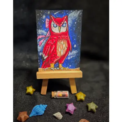 Island Stargazer, ACNH Celeste Zodiac Video game aceo art card thumbnail 1