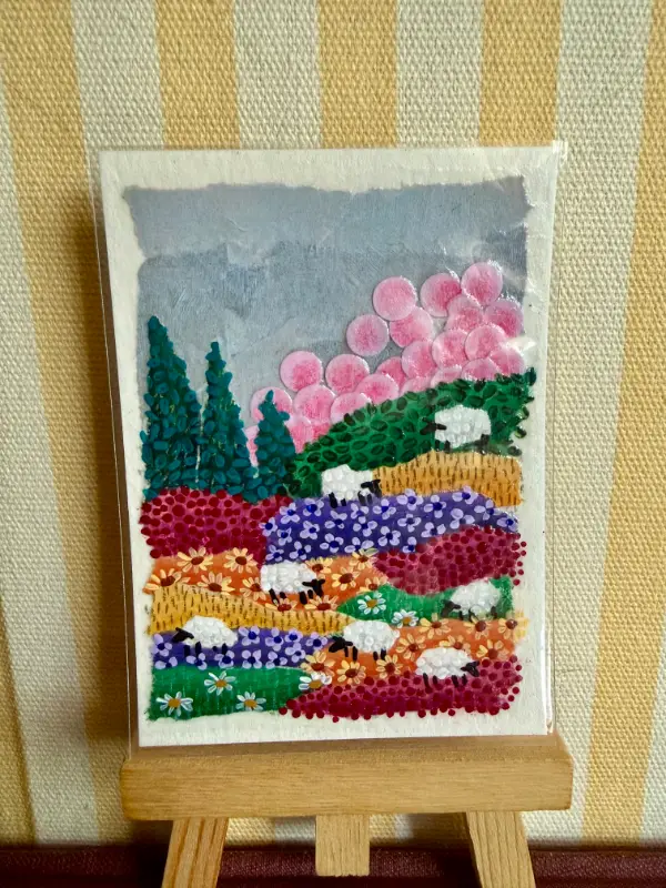 Floral Pasture aceo art card