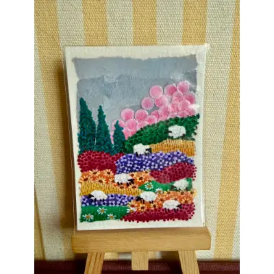 Floral Pasture aceo art card thumbnail 1