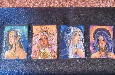 Heliora, Bringer of Radiance - The Celestial Sisters Series aceo art card thumbnail 5