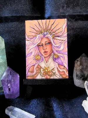 Heliora, Bringer of Radiance - The Celestial Sisters Series aceo art card thumbnail 2