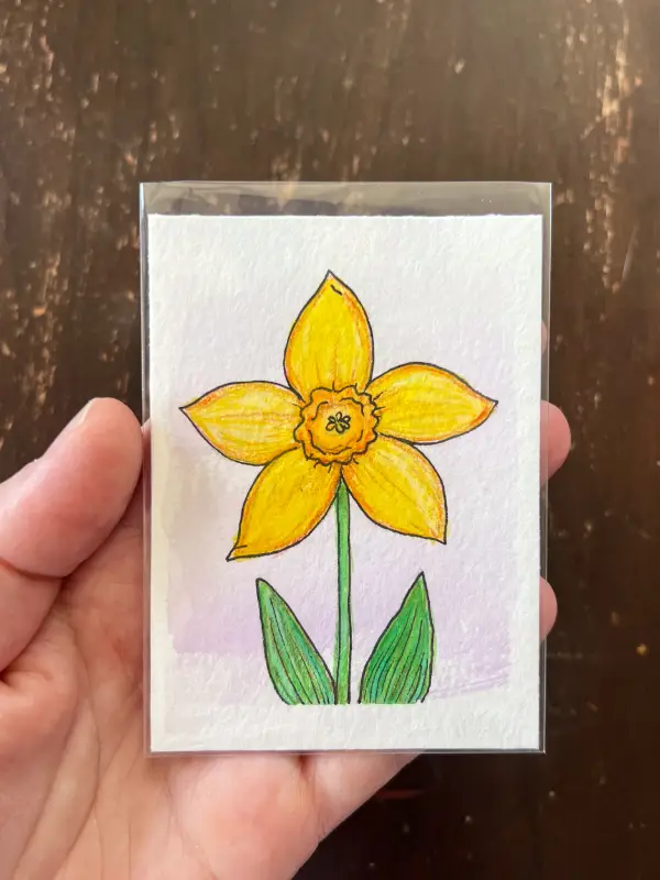 Daffodil aceo art card