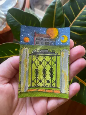 The Gate aceo art card thumbnail 2