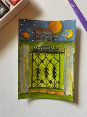 The Gate aceo art card thumbnail 1