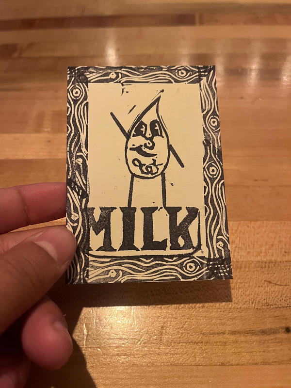 Hola milk aceo art card