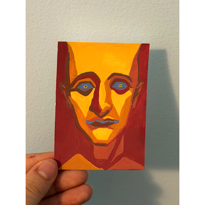 portrait series #3- the devils advocate aceo art card thumbnail 2