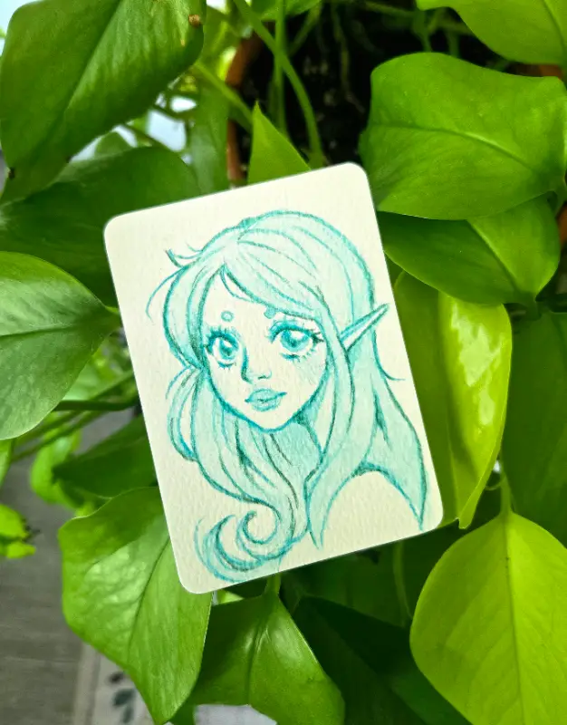 Blue Beauty - Original ACEO aceo art card
