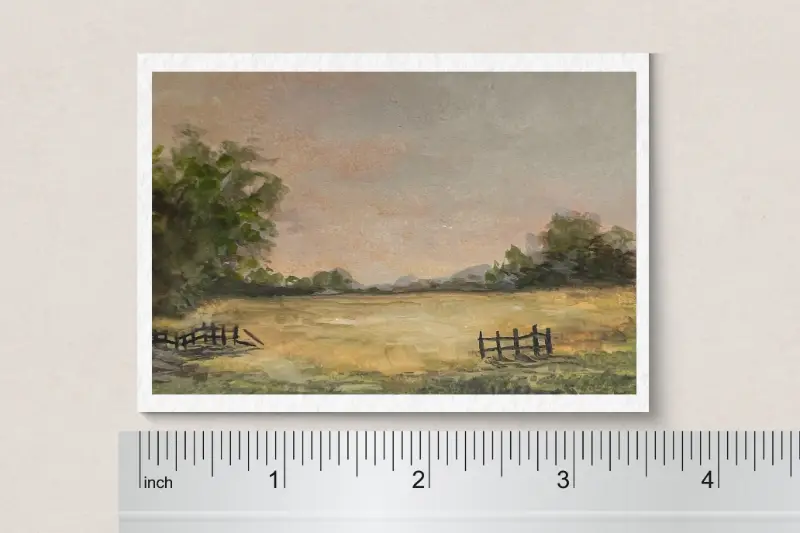 Open Field at Dusk aceo art card