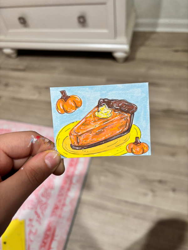 Pumpkin Pie Slice aceo art card