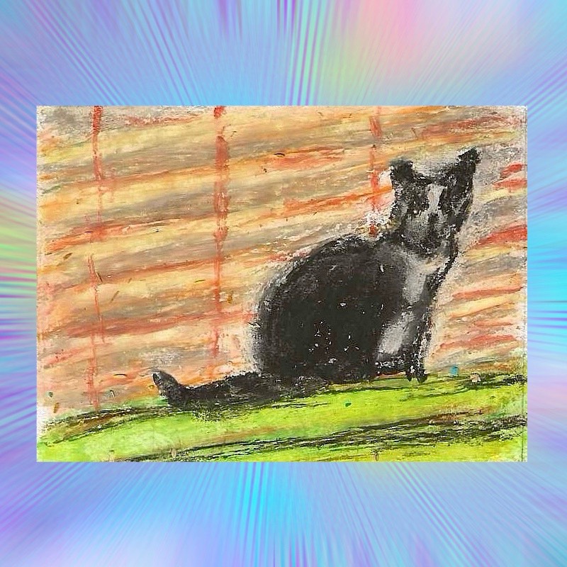 Window Cat #1 aceo art card
