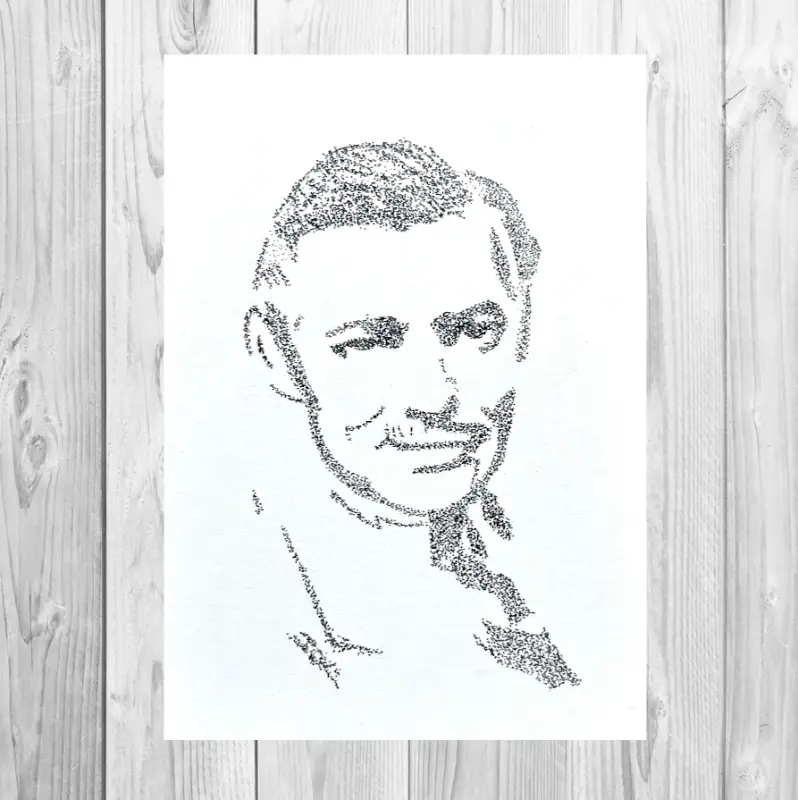 "Clark Gable" Original Hand-Stippling Ink ACEO famous actor movies OOAK Fine Art by Edie SRA aceo art card