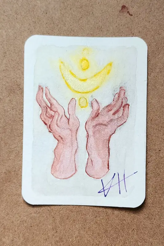 Hands aceo art card