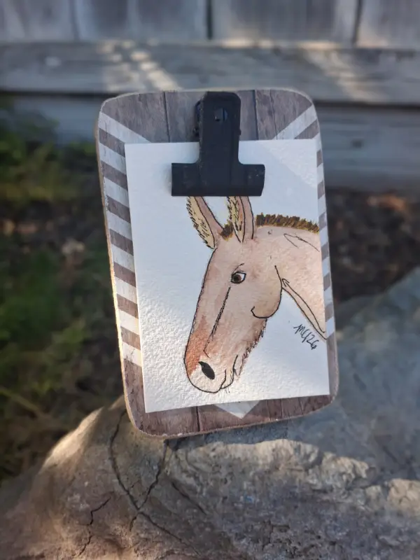 Gus, the mule aceo art card
