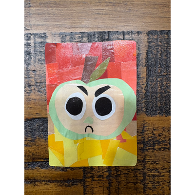 Angry Apple aceo art card thumbnail 2