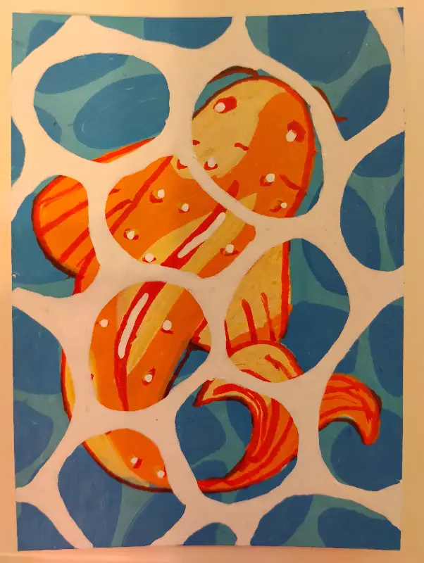 Koi Fish aceo art card