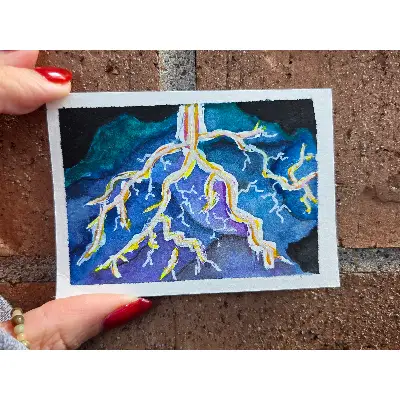 Electric Blue aceo art card thumbnail 2