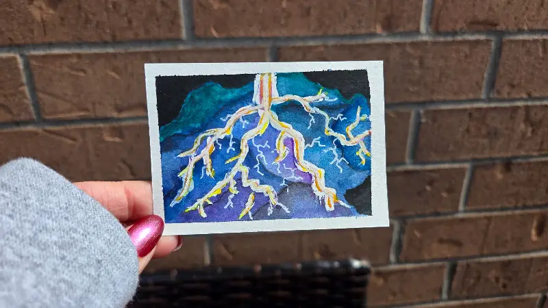 Electric Blue aceo art card