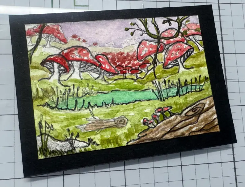 mushies aceo art card