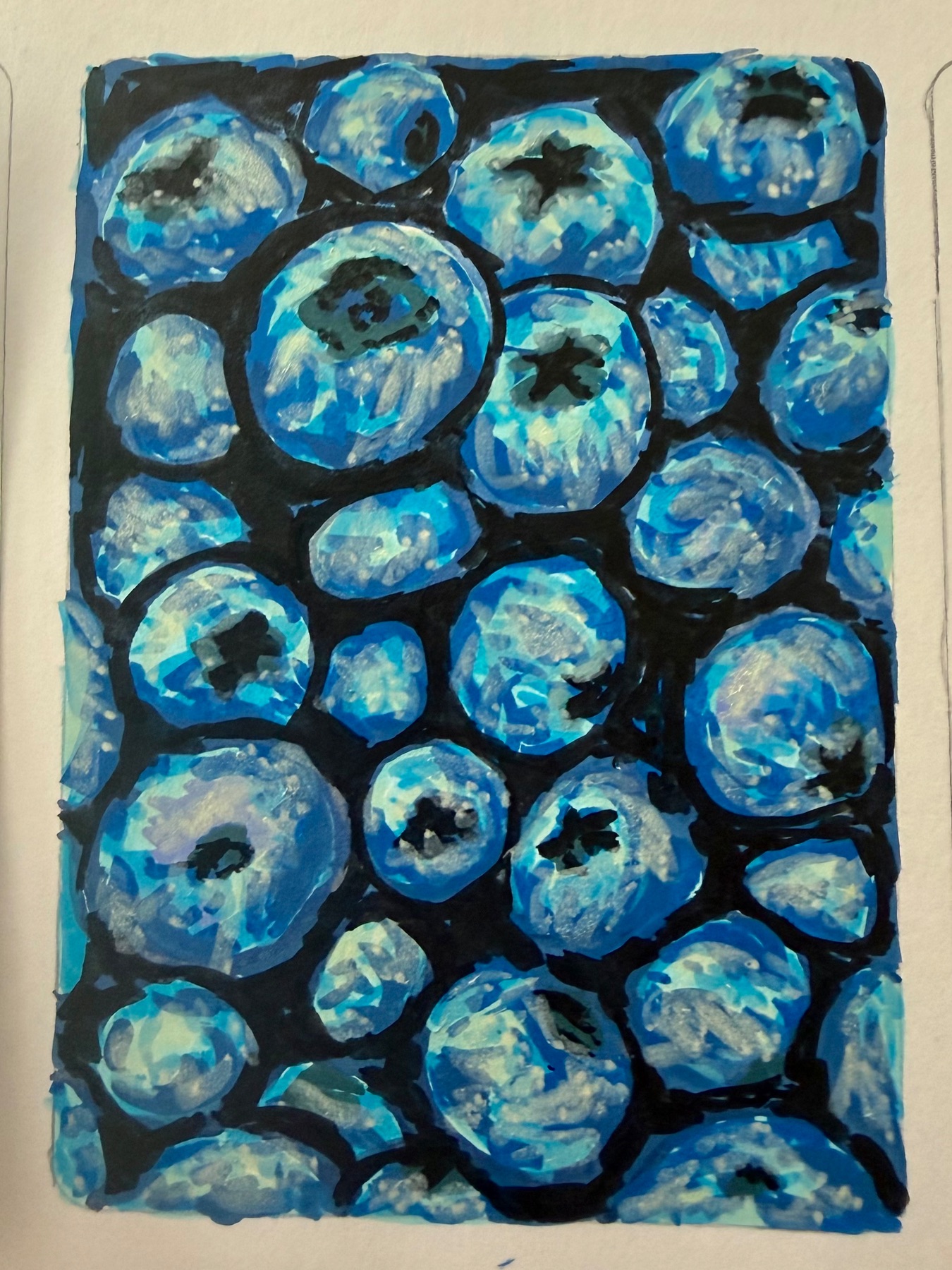 Blueberries! aceo art card