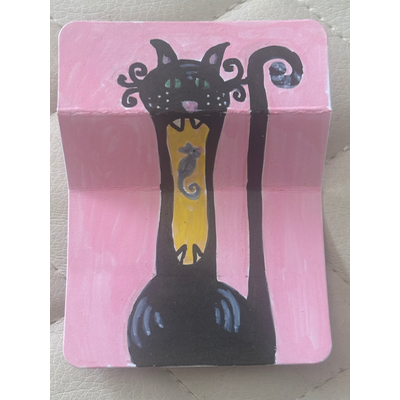 Cat and mouse aceo art card thumbnail 2