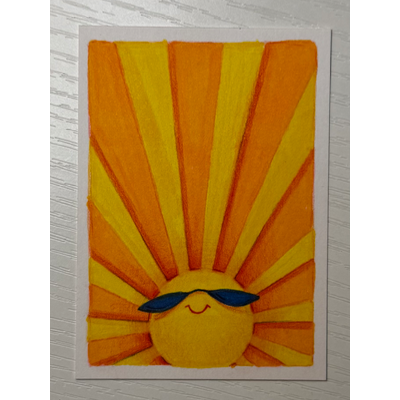 Sunny Shades aceo art card thumbnail 1