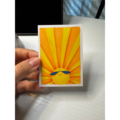 Sunny Shades aceo art card thumbnail 2