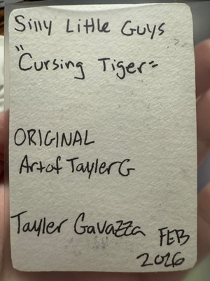 Cursing Tiger aceo art card thumbnail 2