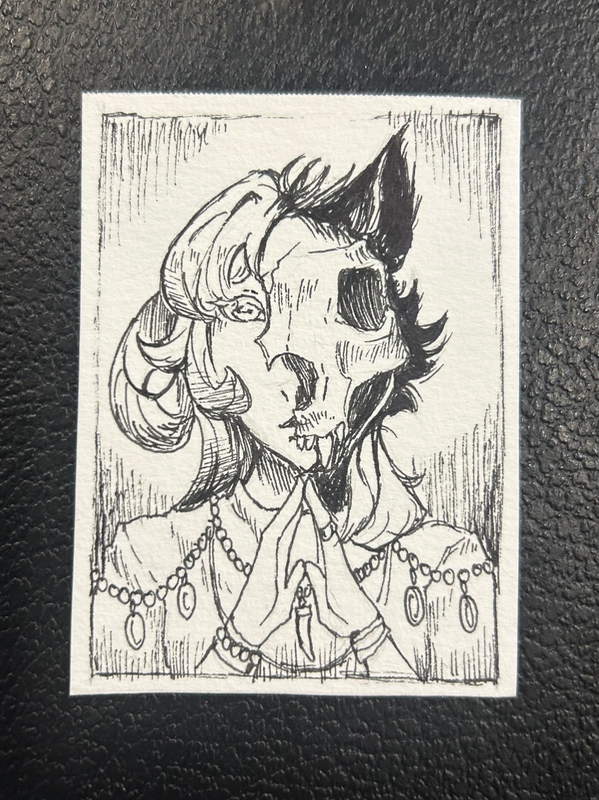 2/3 Wolf & Sheep aceo art card
