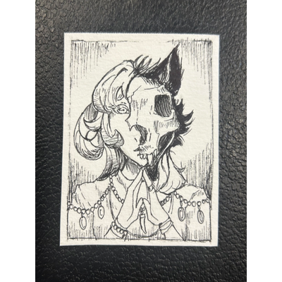 2/3 Wolf & Sheep aceo art card thumbnail 1