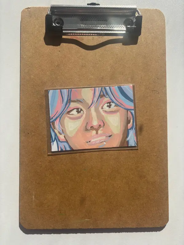 “Way back when” eye portrait aceo art card