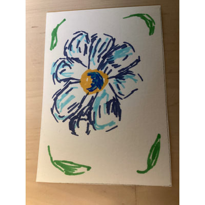 Baby dragon sleeping in a wildflower aceo art card thumbnail 2