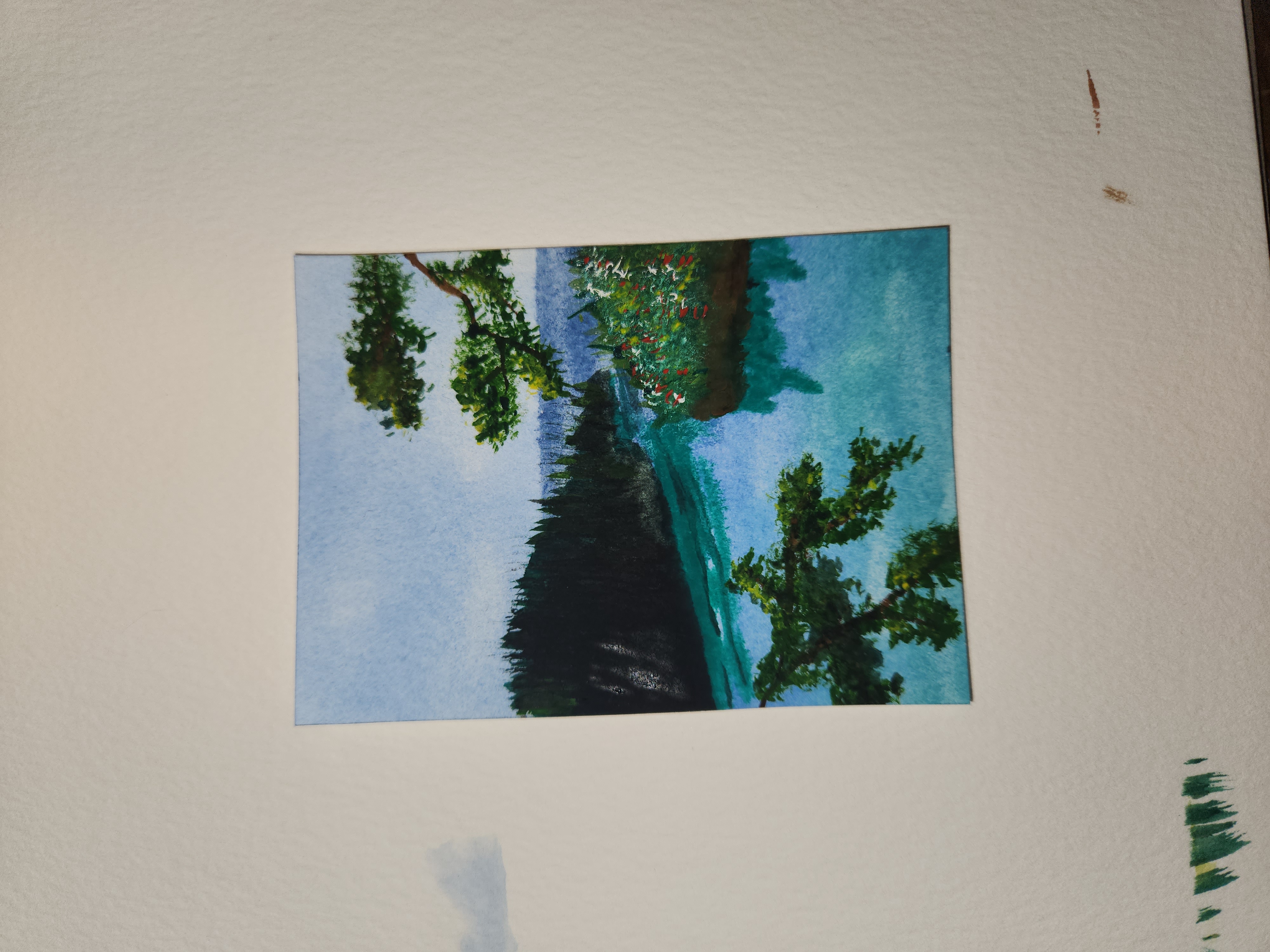 Green Islands aceo art card