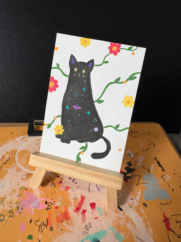 Space in cat aceo art card