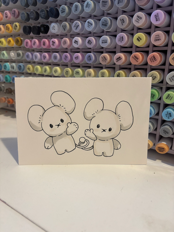 “Maushold” Pokemon aceo art card