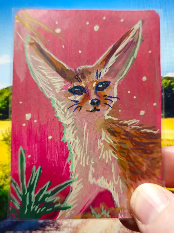 Fennec Fox aceo art card