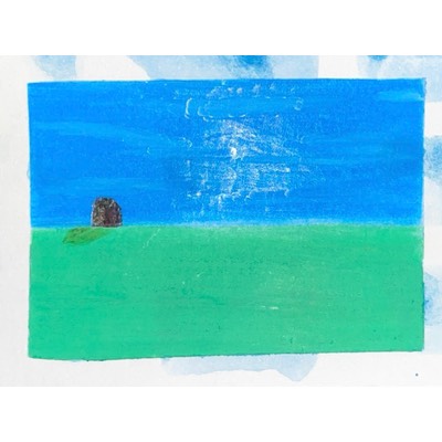 Grassy Field 6 aceo art card thumbnail 2