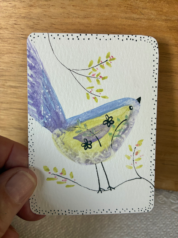 Dainty bird aceo art card