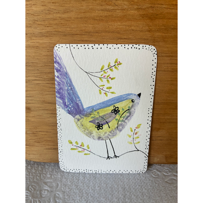 Dainty bird aceo art card thumbnail 2