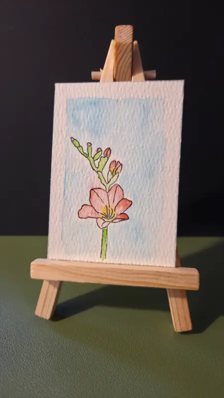 The Vibrant Garden: Freesia aceo art card