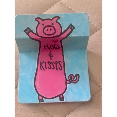 Hogs and kisses aceo art card thumbnail 2