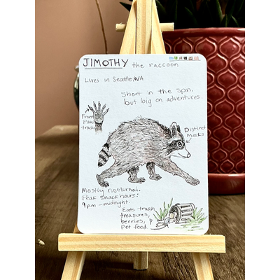 Jimothy the Raccoon aceo art card thumbnail 2