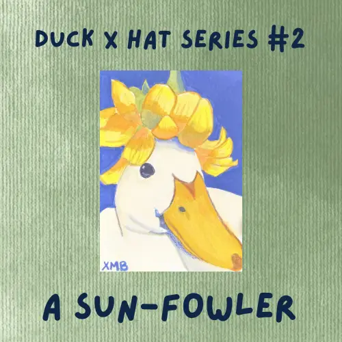 ACEO OG Art Painting A Sun-Fowler | Ducks & Hats Series 2/5 | 2.5x3.5 aceo art card