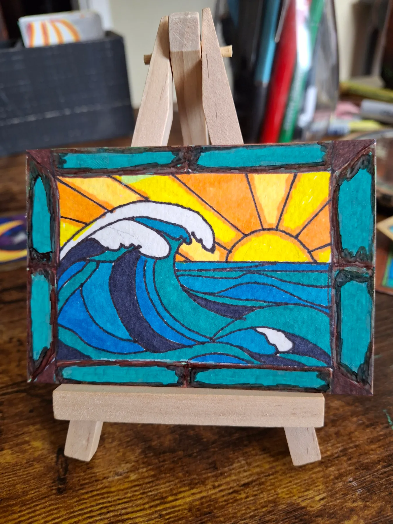 Sunset Crests aceo art card